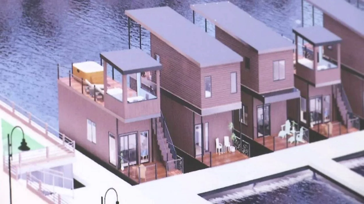 Houseboats Being Brought to the Coast